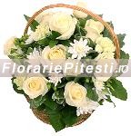 Cos floral alb
